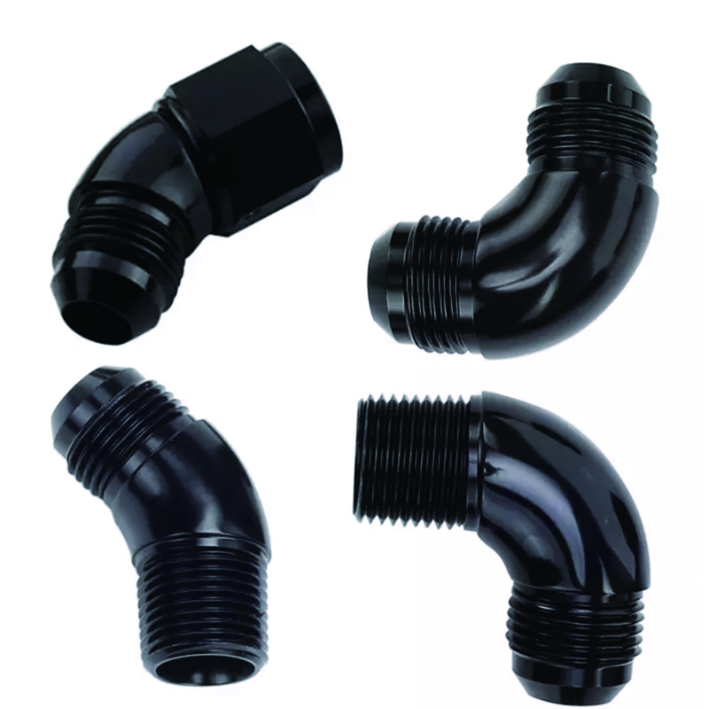 thumbnail image 2 of Get The Perfect Fit: Black AN6 90° Swivel Hose Fitting, Push-On Barb (Dash-6) 2 of 5